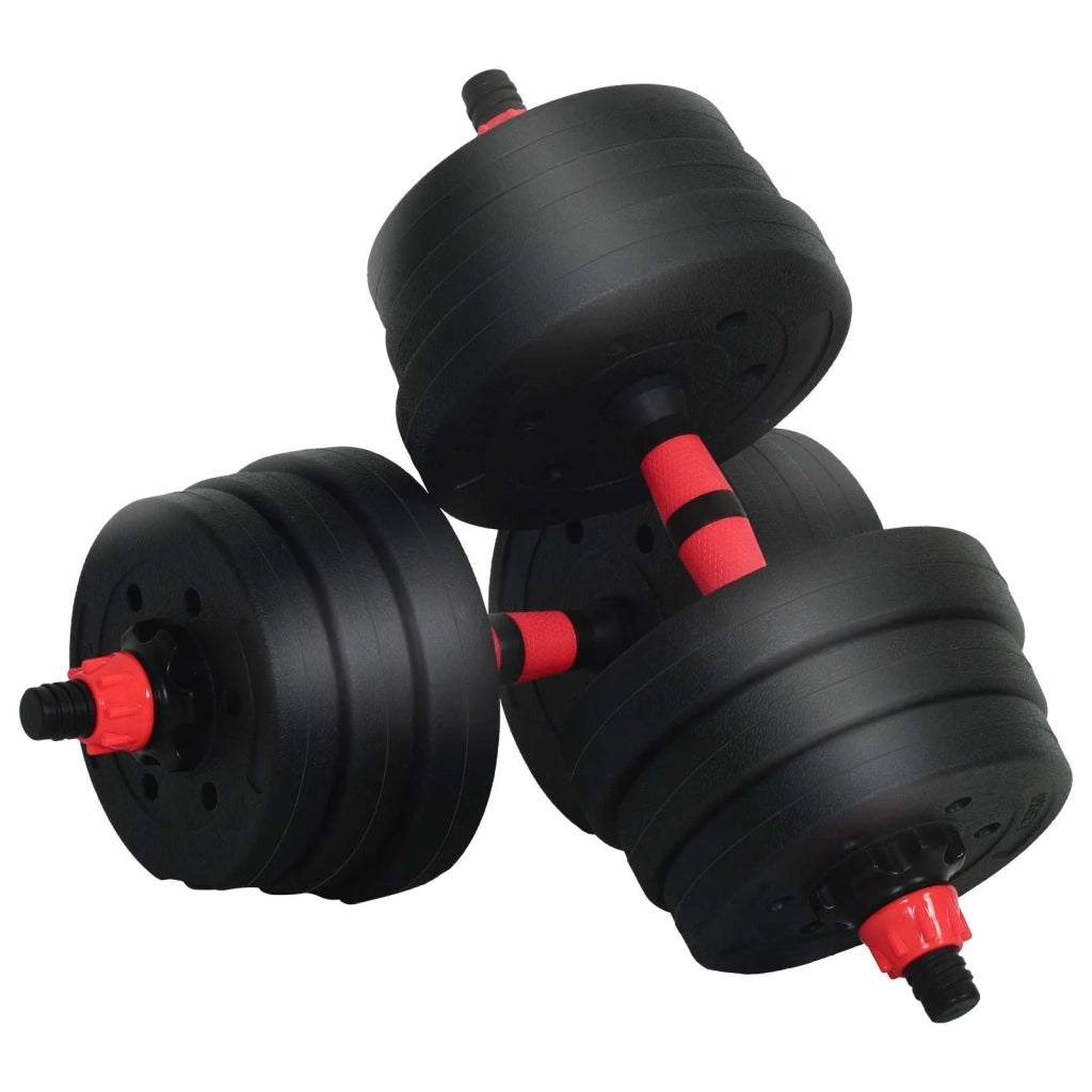 Set Manubri e Bilanciere 2-in-1 20 kg Nero e Rosso CFW3366902