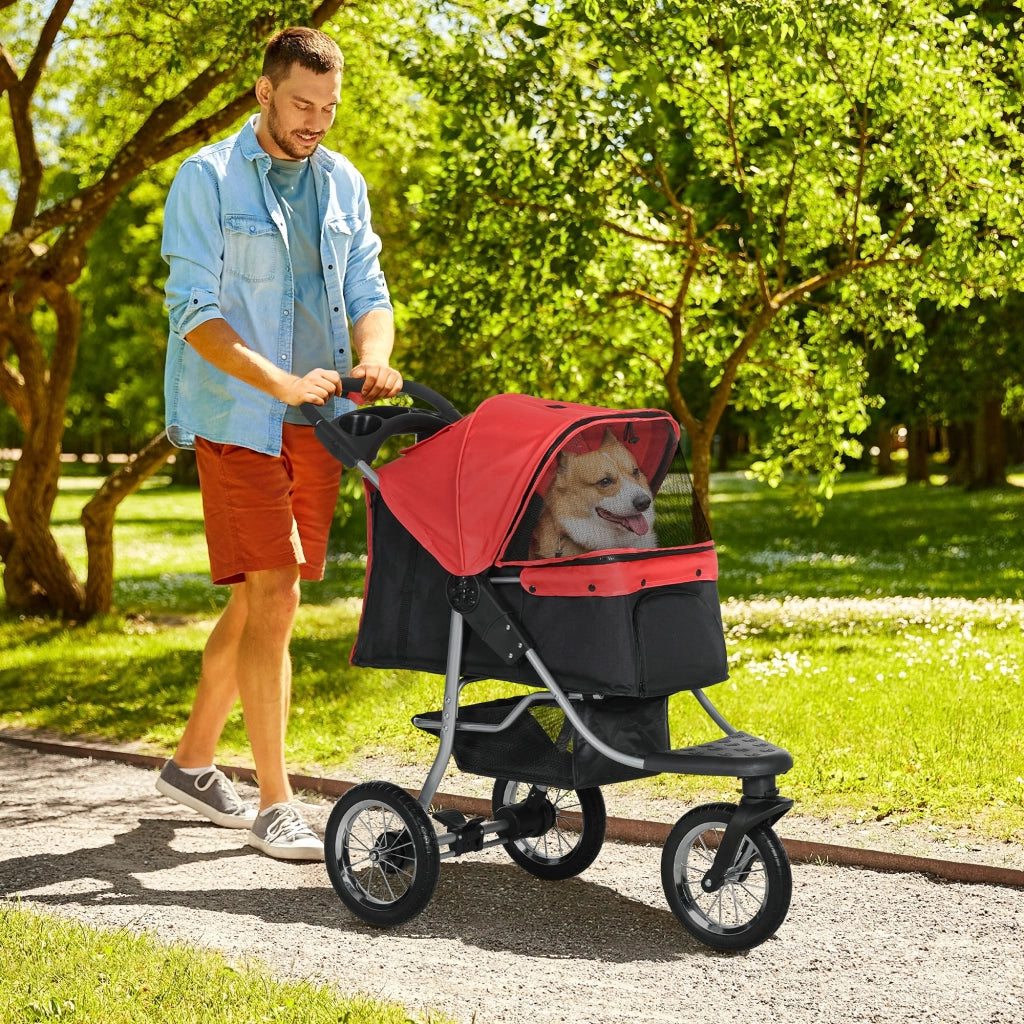 Carrello per animali domestici pieghevole ¨C Minimal ¨C Rosso