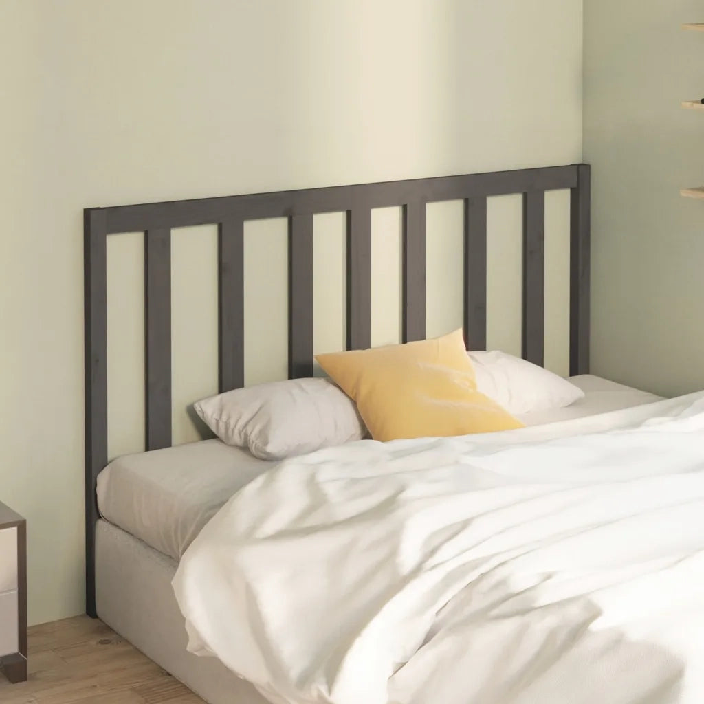 Testiera per Letto-Testata-Testiera Decorativa Grigia 141x4x100cm in Legno Massello di Pino 201674