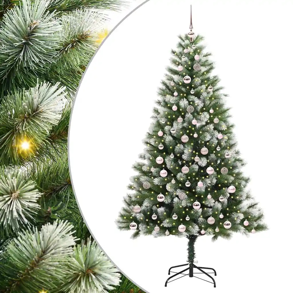 Albero di Natale artificiale a cerniera con neve fioccata 3395453