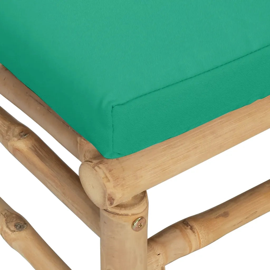 Divani Angolari da Giardino con Cuscini Verdi 2pz Bambù 3155150