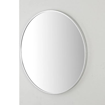 Specchio bagno 80 cm con cornice argento e installazione a parete