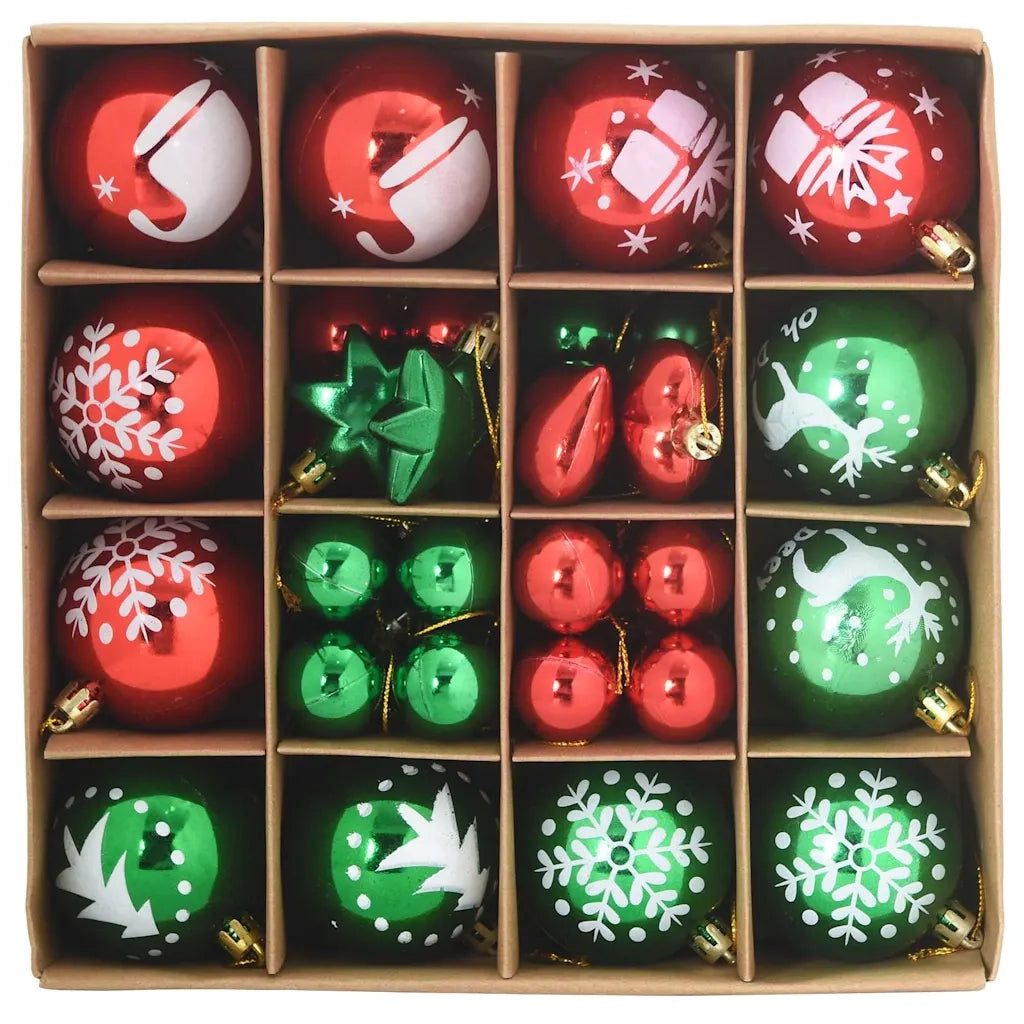 Set di Palle di Natale 40 pcs Rosso e Verde Plastica 42018846