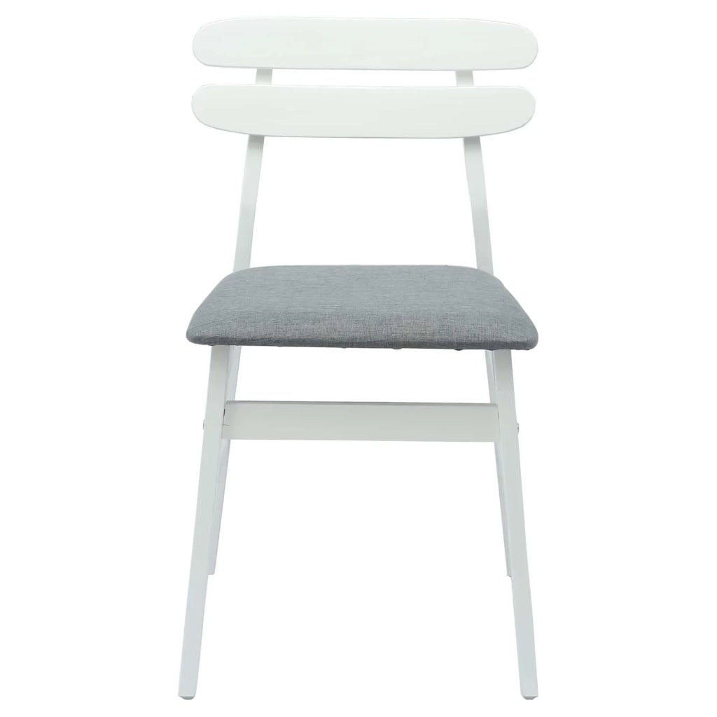 Sedia da pranzo 2 pcs Bianco e Grigio Legno di gomma solido 42020514