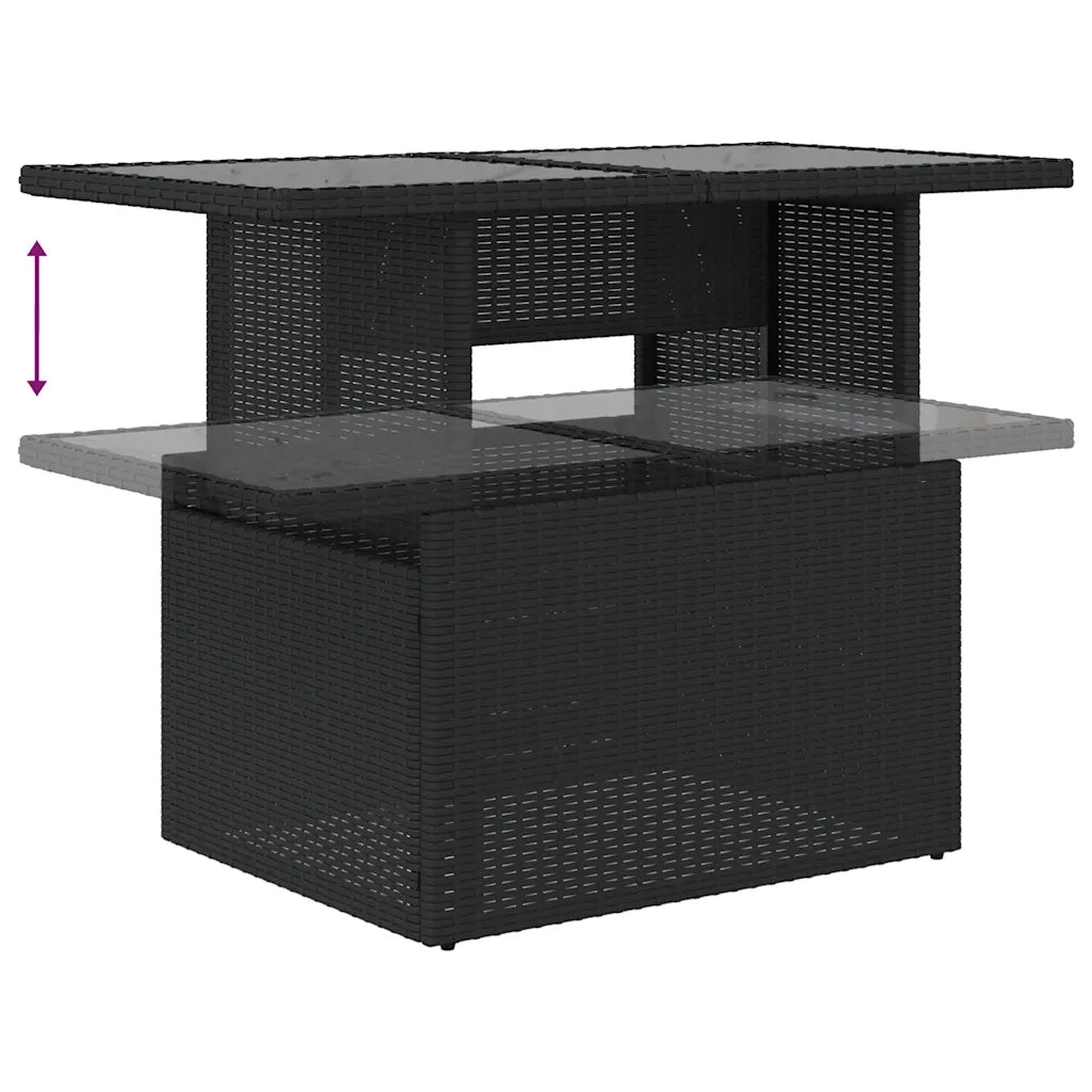 Set Divani da Giardino 10pz con Cuscini in Polyrattan Nero 3326537