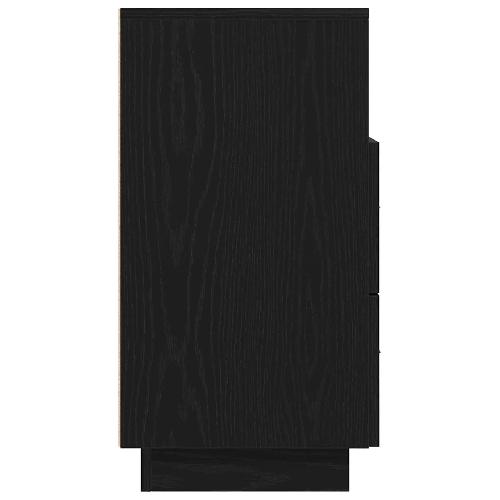 Comodino | Armadio da Notte | Mobiletto da notte con 2 Cassetti Nero 36x36x68 cm