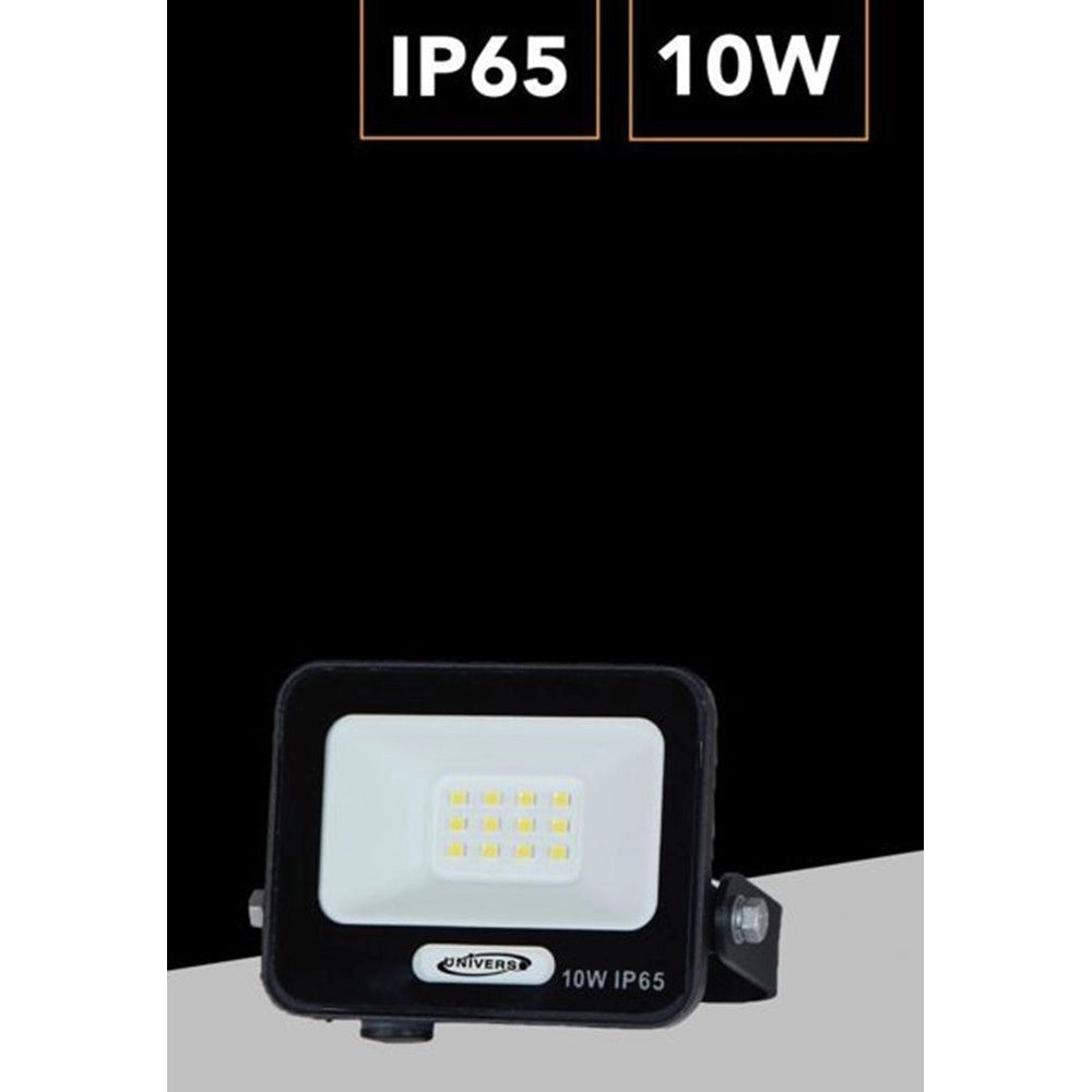 Trade Shop - Faro Proiettore Smd Led Floodlight 10 W Slim Ip65 Nero Luce 3000k 4000k 6500k Ek05-10w-n - -bianco Caldo      -