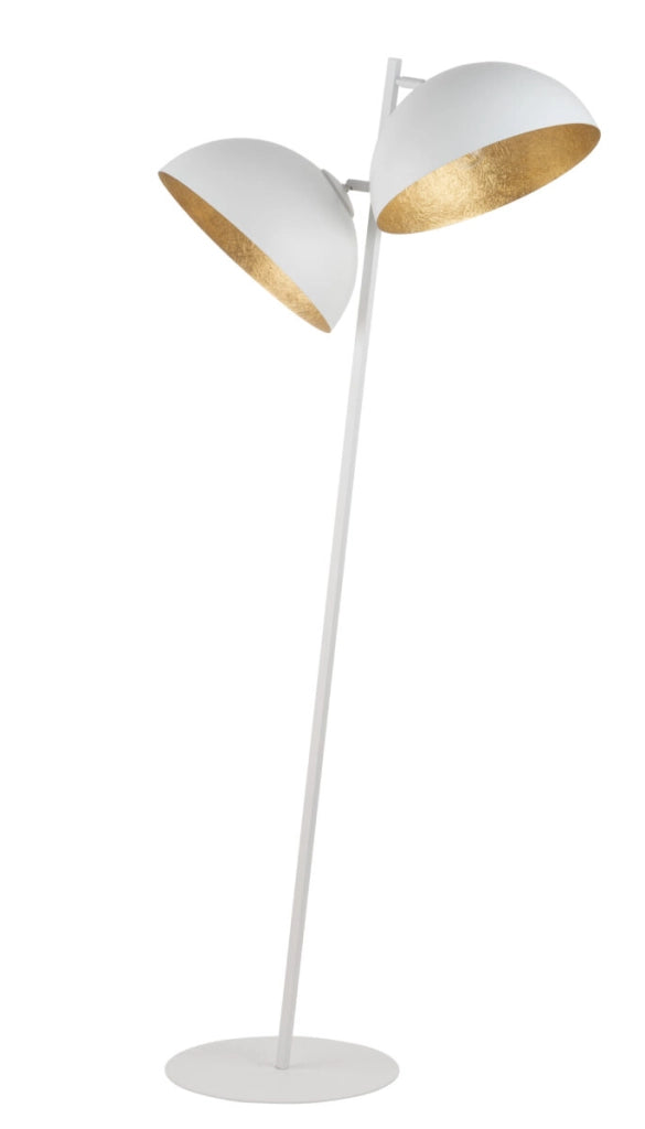 Lampada da terra inclinata Sfera bianco oro 2xE27 Sigma