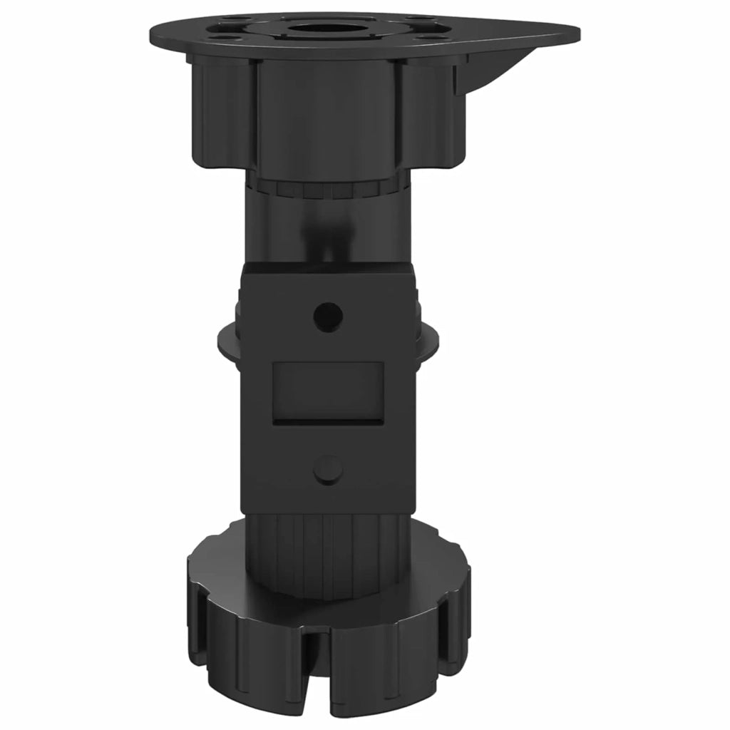 Set di 2 piedini regolabili per mobili 46 x 46 x 128 mm con supporto in metallo design elegante in PP nero. Codice articolo: 02_0051977.