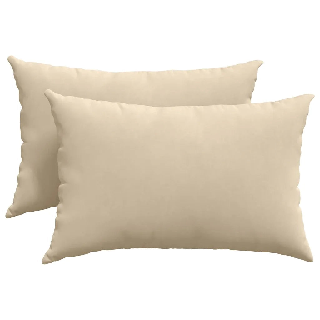 Cuscini da Divano 2 pcs Crema 60 x 40 cm Tessuto 42013686
