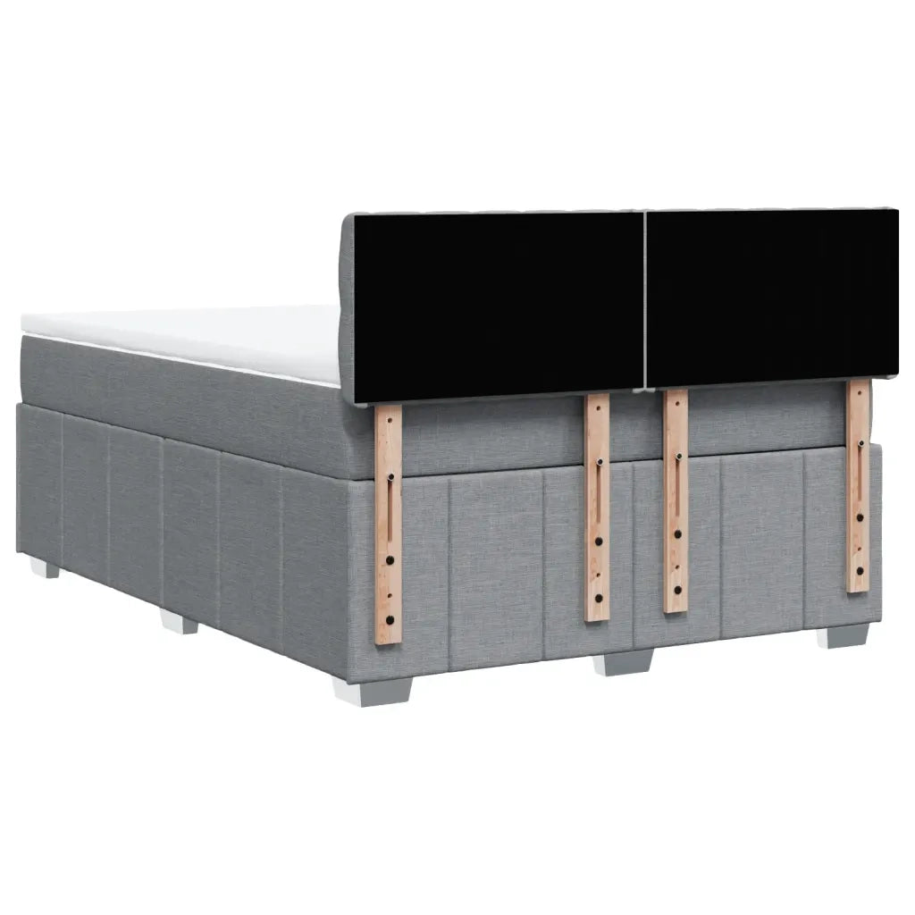 Giroletto a Molle con Materasso Grigio Chiaro 140x200cm Tessuto 3287098