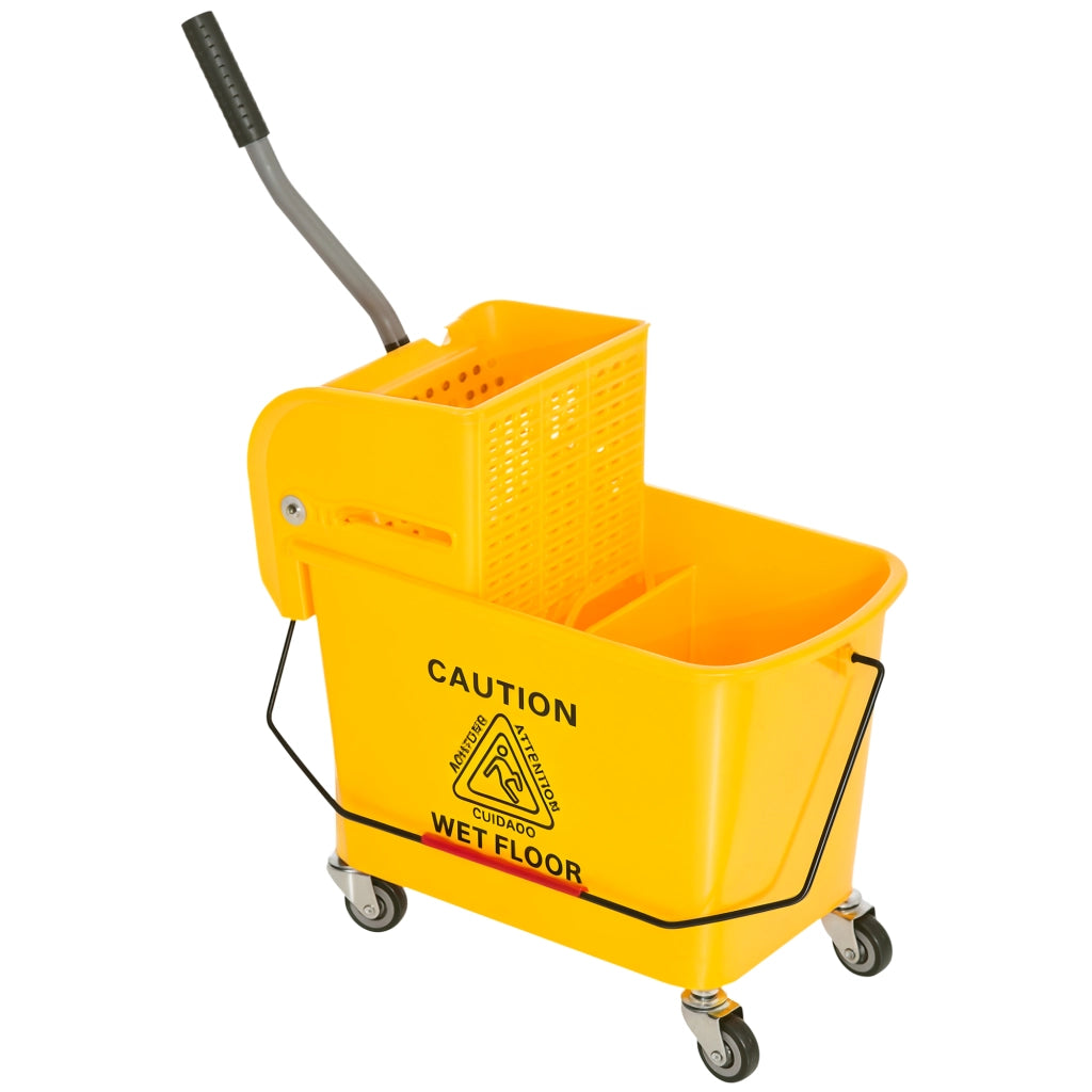 Secchio per mocio con strizzatore 20L ¨C Xylo ¨C Giallo con ruote