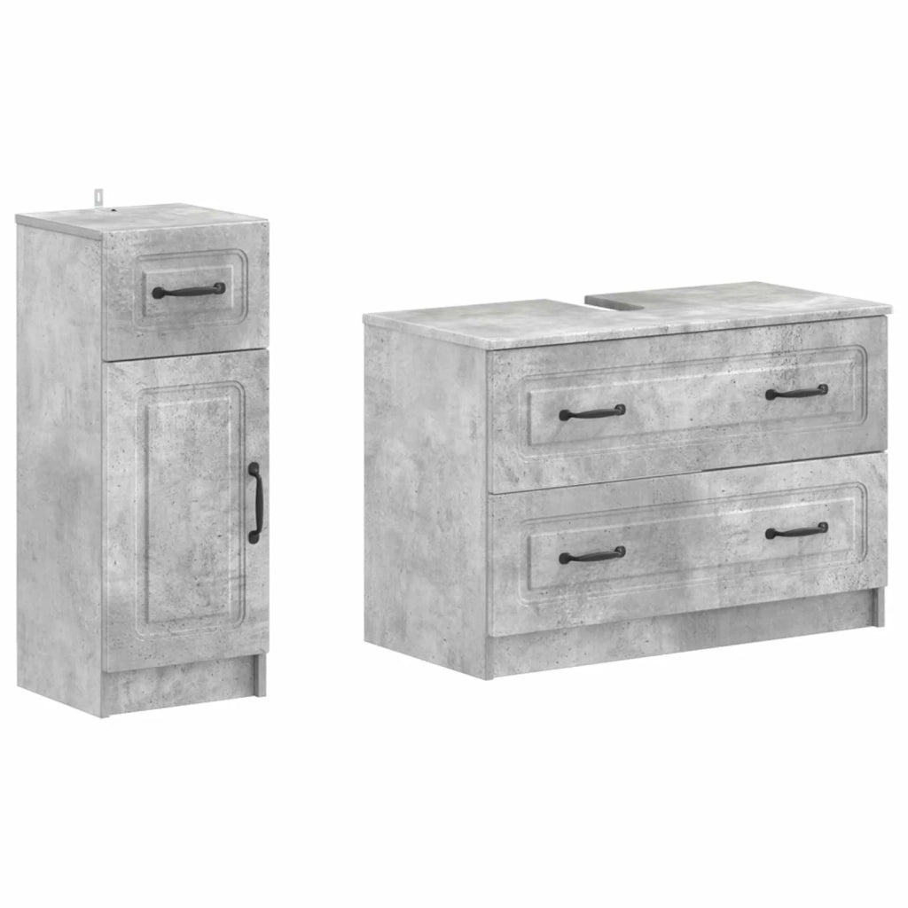 Set di Armadi da Bagno da 2 Pezzi UTRECHT Grigio Cemento 3417732