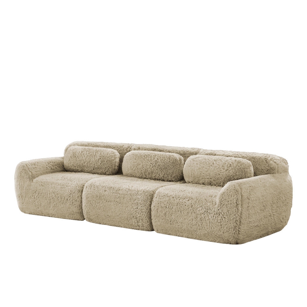 Sofa a 3 posti - Zephmum- Premium peluche modulare, antiscivolo
