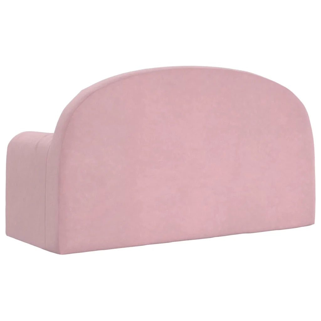 Divano per Bambini a 2 Posti-Sofa-Divanetto Rosa in Morbido Peluche 875934