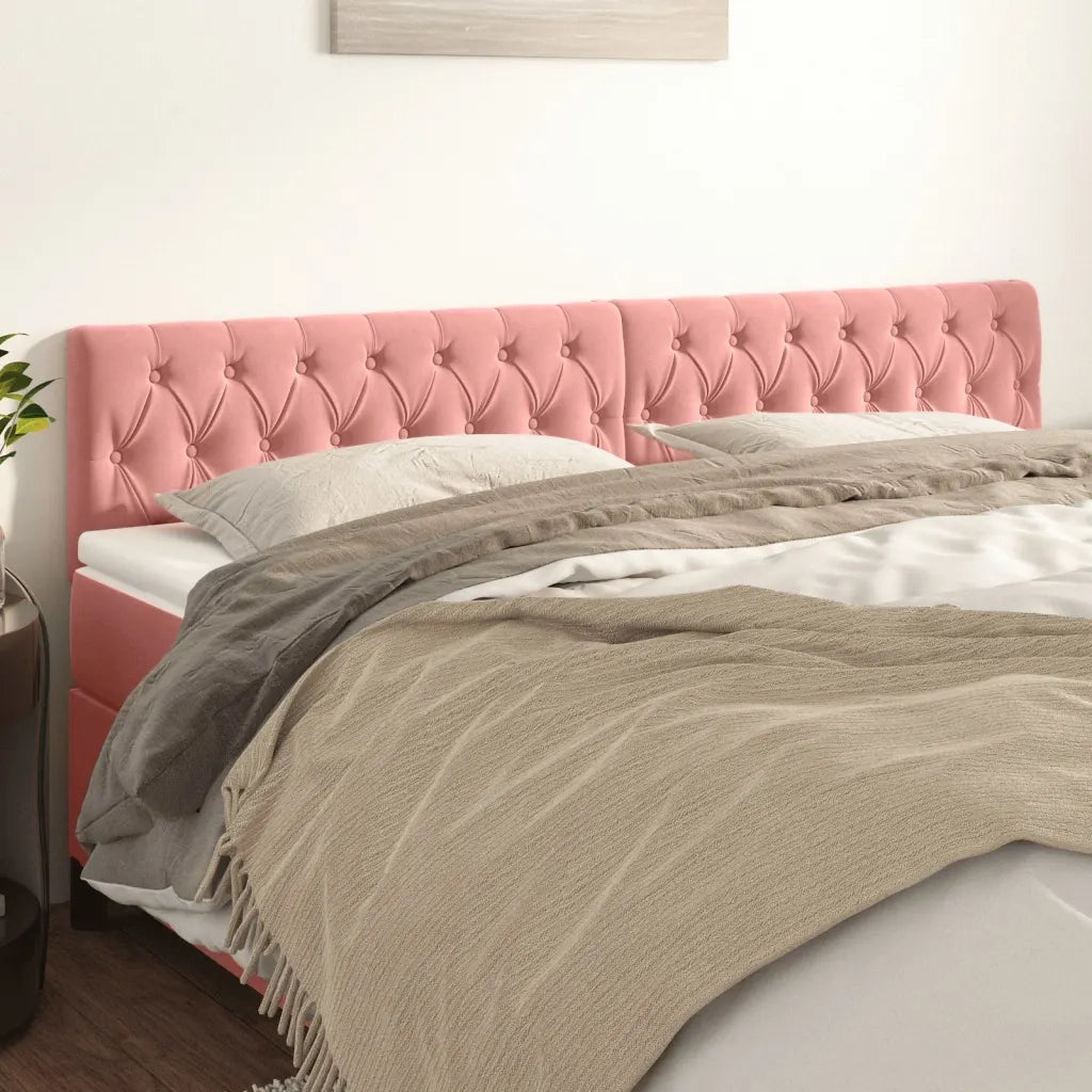 Testiera Rosa 180x7x78/88 cm in Velluto 346381
