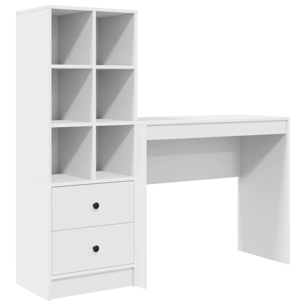 Scrivania con cassetto con lo scaffale 2 pcs Bianco 3337321