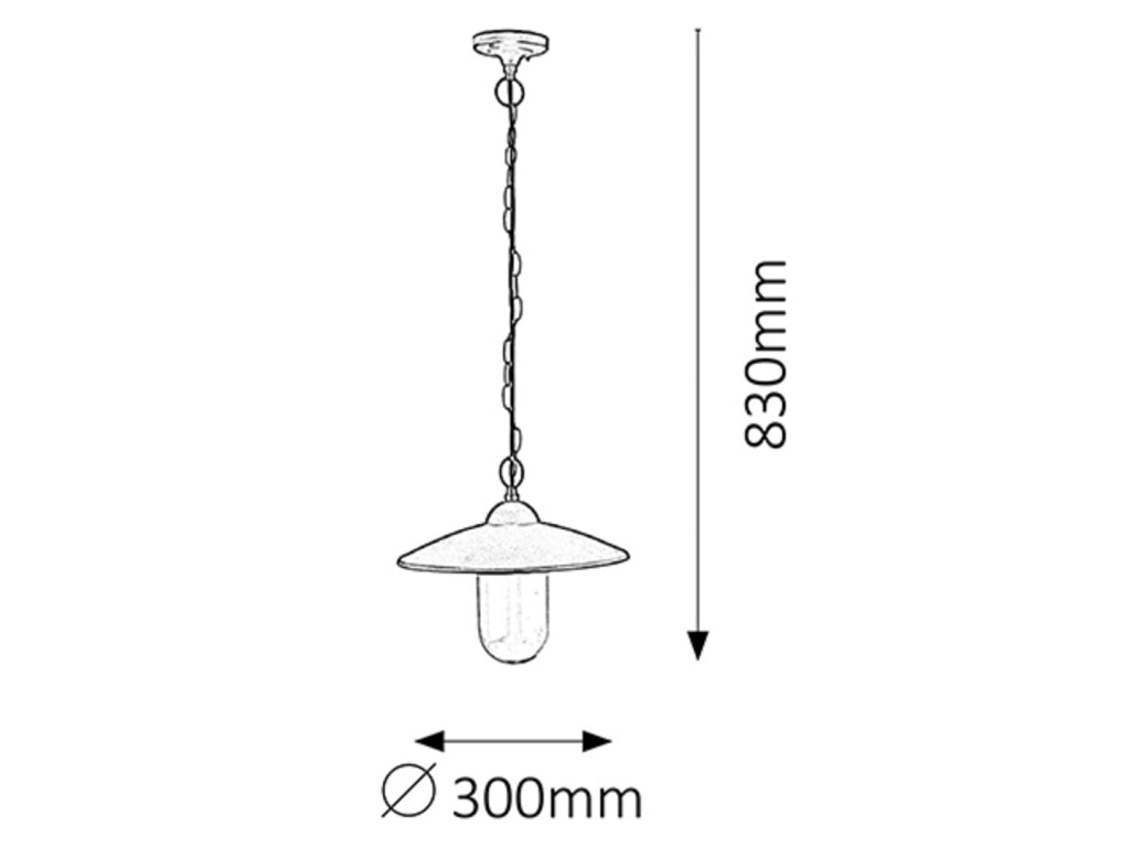 Lampada sospensione esterna vintage Vigo E27 nero opaco