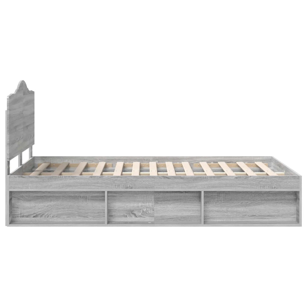 Struttura del letto-Giroletto Grigio Sonoma 135 x 190 cm Pino massello 423703
