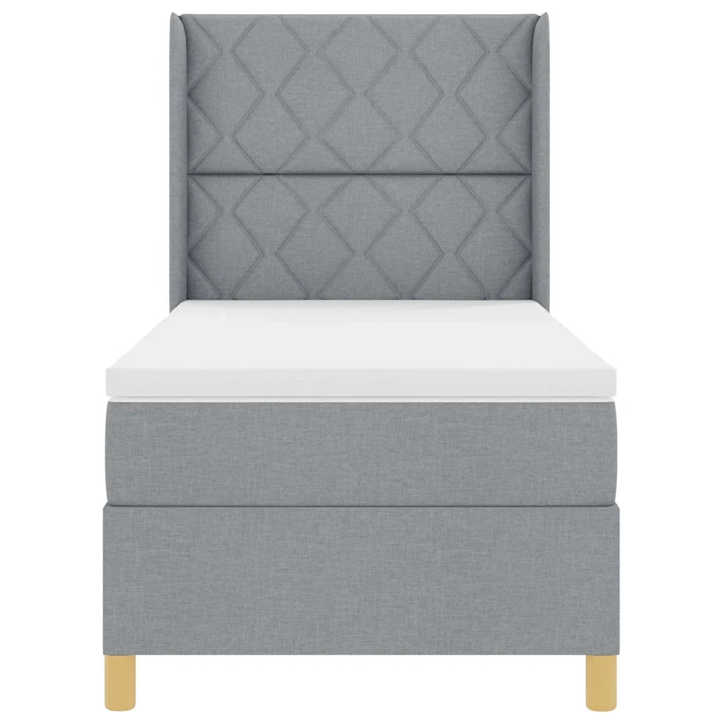 Letto a molle con materasso Grigio chiaro 140 x 200 cm Tessuto 3343735