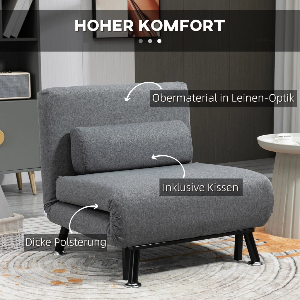 Poltrona Letto Klappbar ¨C Zephmum ¨C Grigio Scuro 75x70x75 cm