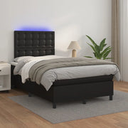 Giroletto a Molle con Materasso e LED Nero 120x200cm Similpelle 3135933