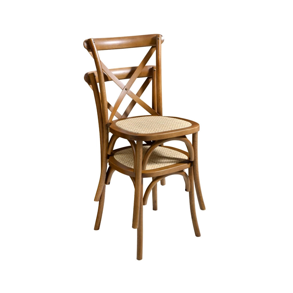 Set 4 sedie da bistrot vintage in legno, noce