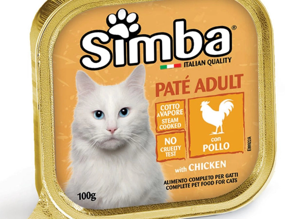 PATE' PER GATTI 'SIMBA' pollo - gr 100- 32 pezzi  - MONGE