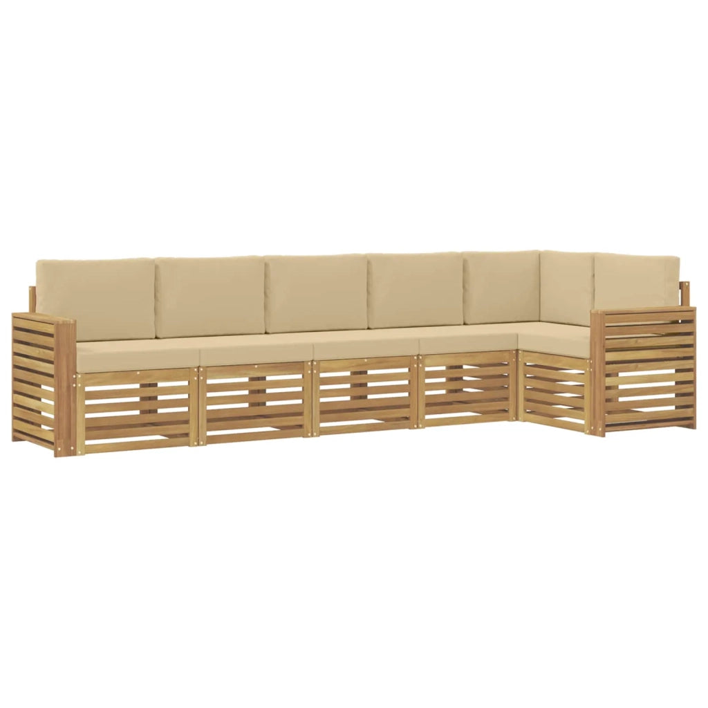 Set di divani da esterno 6 pcs Bianco e Beige 3391923