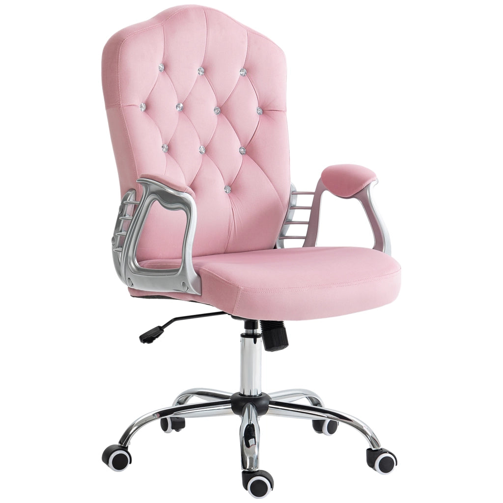 Sedia da ufficio ¨C Minimal ¨C Schienale regolabile altezza variabile velluto rosa
