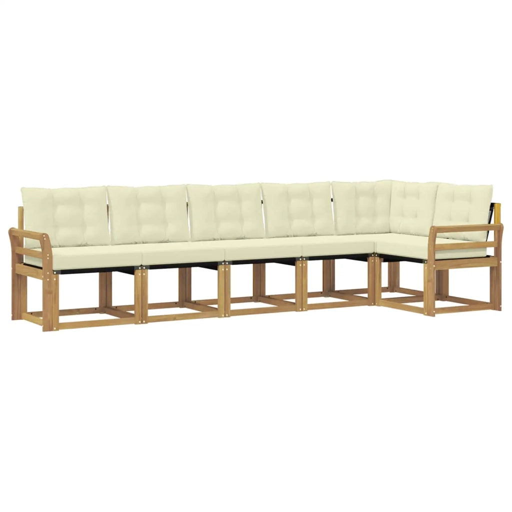 Set di divani da esterno 6 pz Bianco e Crema 3389524