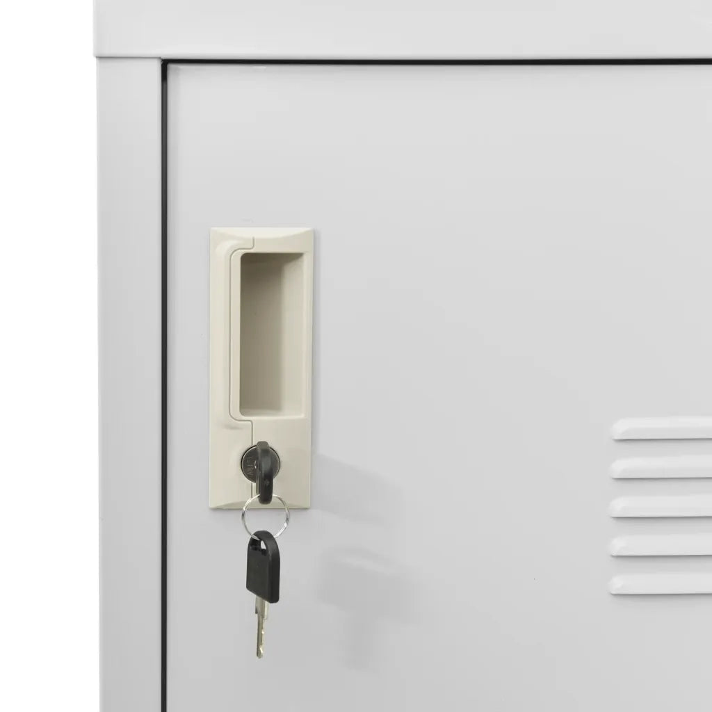 Armadietto con Chiave Grigio Chiaro 90x45x92,5 cm in Acciaio 336440