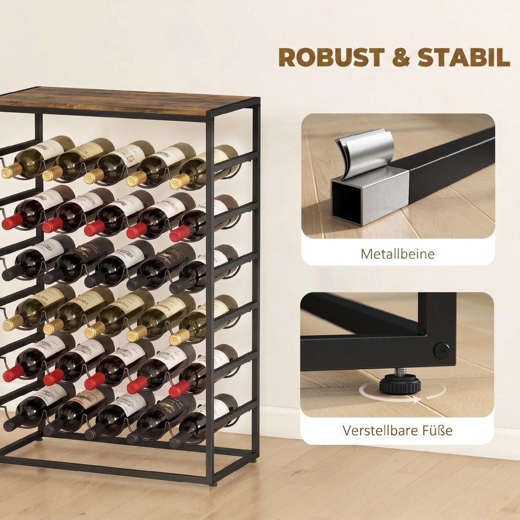 Scaffale per Bottiglie ¨C Minimal ¨C Rustico Marrone 59x30x89 cm