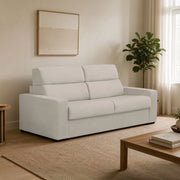 None, Divano Letto 2 Posti Sfoderabile Made in Italy, 180x95 cm Beige