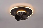 NYBRO PLAFONIERA LED  30W 3500lm, 2700 - 6500K NERA CON VENTILATORE CON TELECOMANDO MULTIFUNZIONE D. 50CM DIMMERABILE