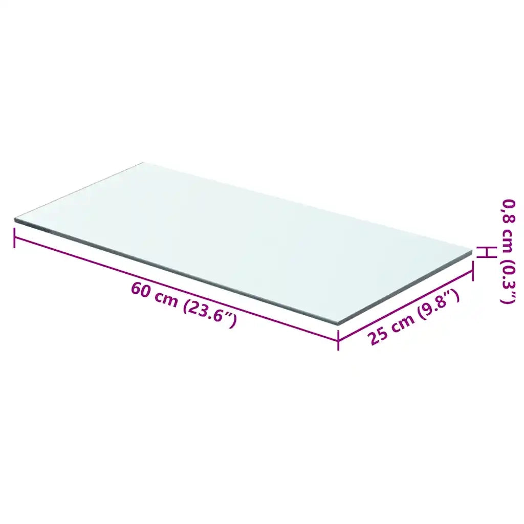 Mensola | Ripiano | Scaffale in Vetro Trasparente 60x25 cm