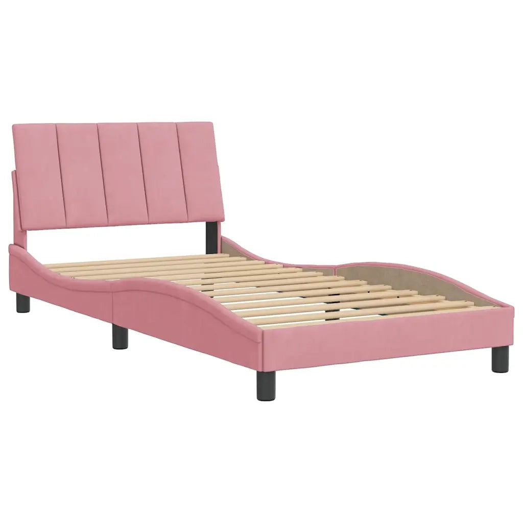 Giroletto senza Materasso Hanko Rosa 100x200 cm in Velluto 3207836