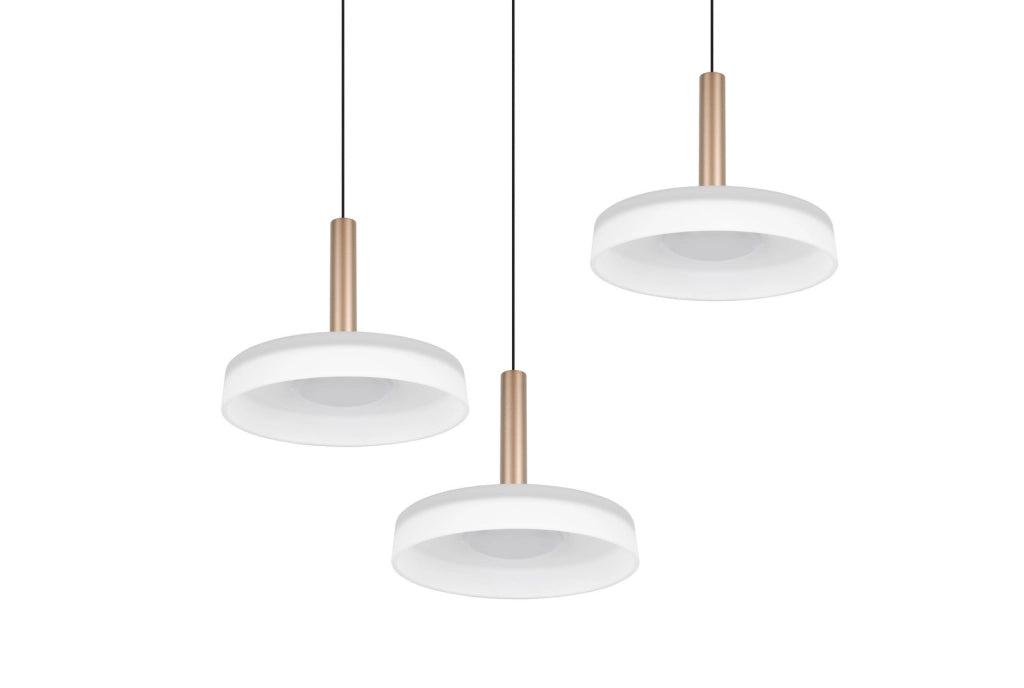 Sospensione LED Trio Celeste Ø35 bronzo 3 luci calda