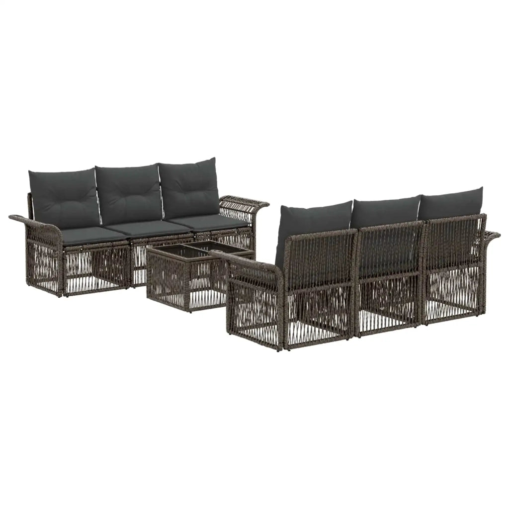 Set Divano da Giardino 7 pz Grigio polyrattan 3434762