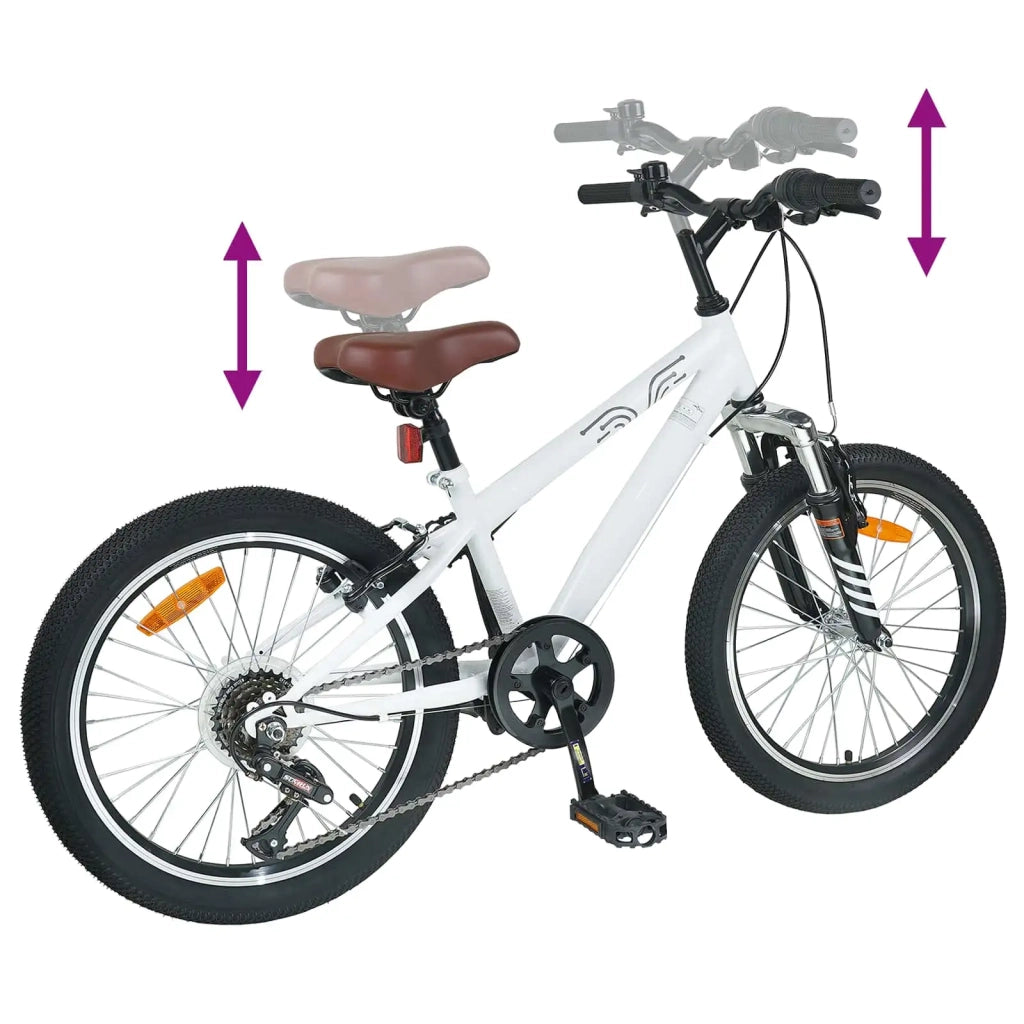 Mountain Bike 20 Pollici 6-Velocit¨¤ per 5-8 anni Bianco