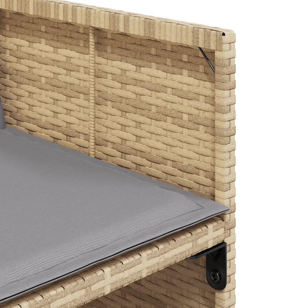 Set Pranzo da Giardino 5 pz | Set Salotto da Giardino con Cuscini Beige Misto Polyrattan