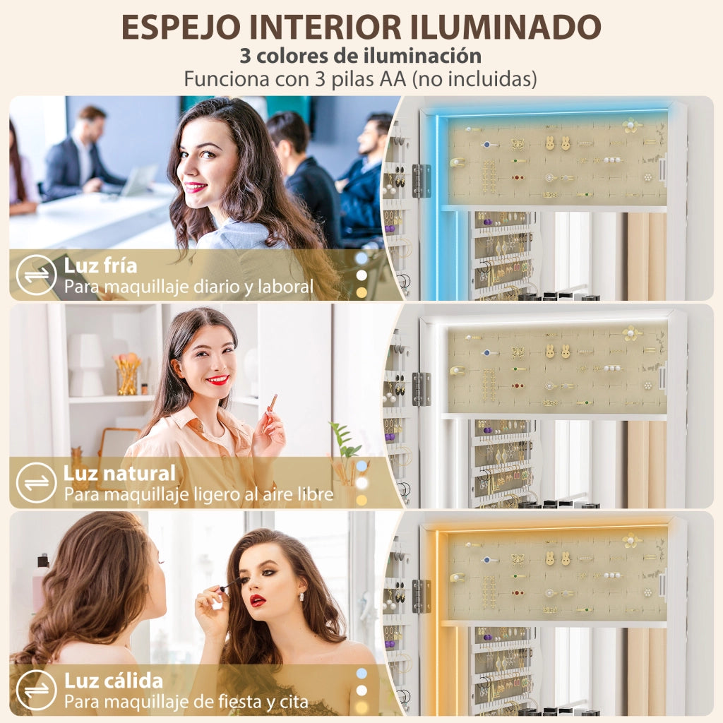 Specchio con Luce LED e Cassetto ¨C Minimal ¨C Bianco