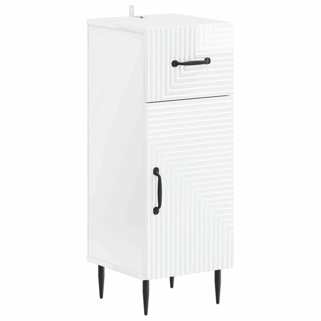 Set di Armadi da Bagno da 2 Pezzi HAARLEM Bianco Lucido 3417697