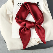 Sciarpa da donna in seta verde stampata, stile coreano, alla moda e versatile, sciarpa/fascia per il collo decorativa.