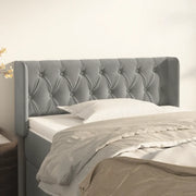 Testiera ad Orecchio-Testata con Orecchie Grigio Chiaro 93x16x78/88 cm in Velluto 549216