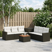 Set di divani 8 pz Nero e Bianco Crema 3448321