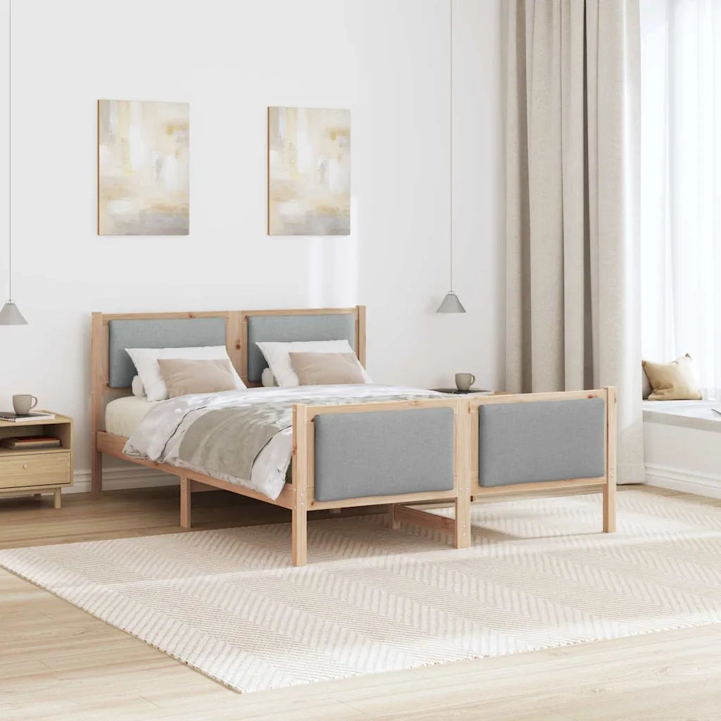 Struttura del letto-Giroletto Grigio chiaro 135 x 190 cm Tessuto 317582