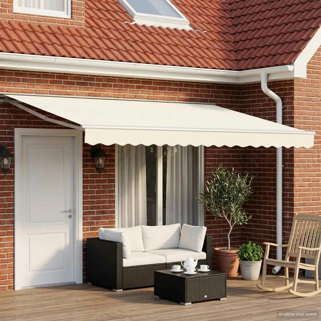 Tettuccio Elettrico Retrattile Crema e Bianco 4 × 3 m 3421808