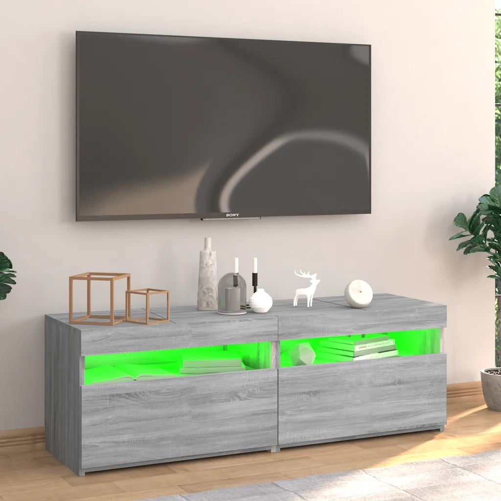 Mobile Porta TV con Luci LED-Mobile per TV-Credenza TV Grigio Sonoma 120x35x40 cmcm 747280