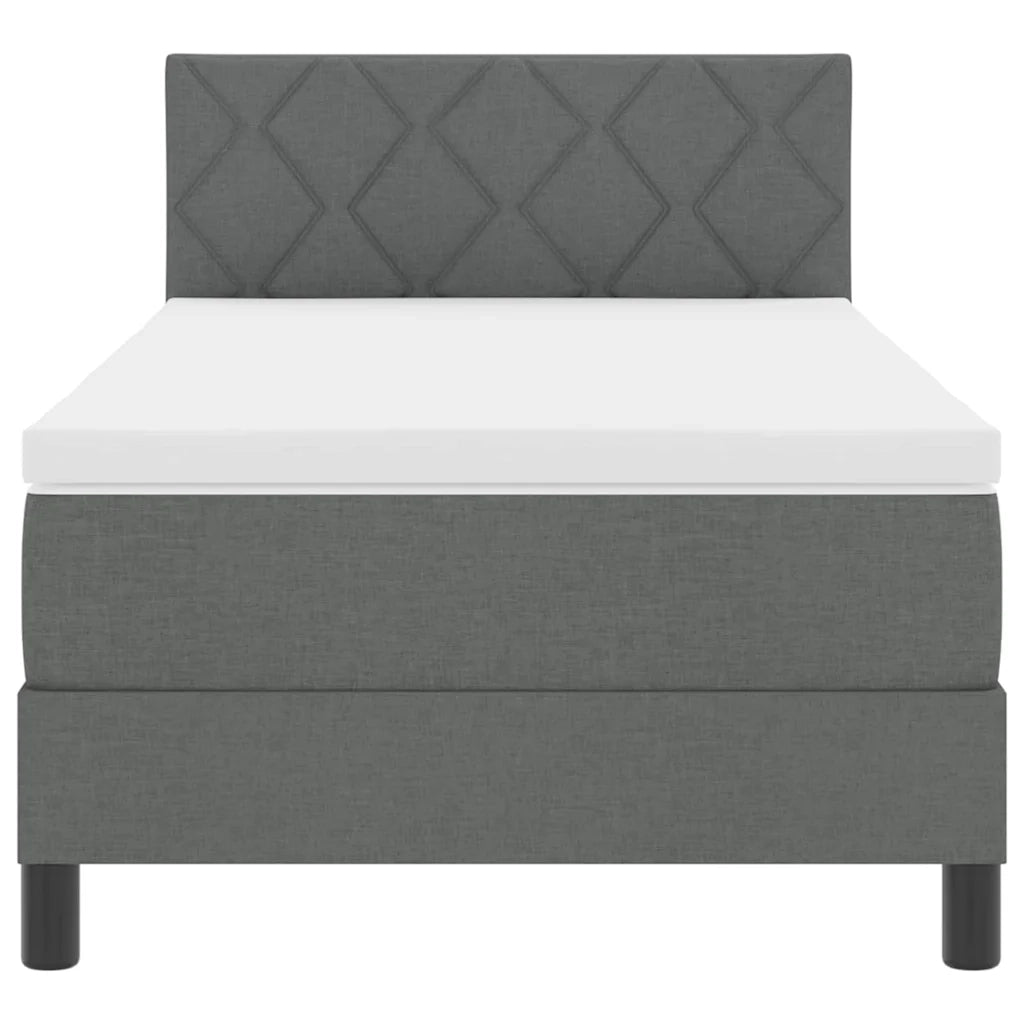 Letto a molle con materasso Grigio scuro 90 x 200 cm Tessuto 3342255